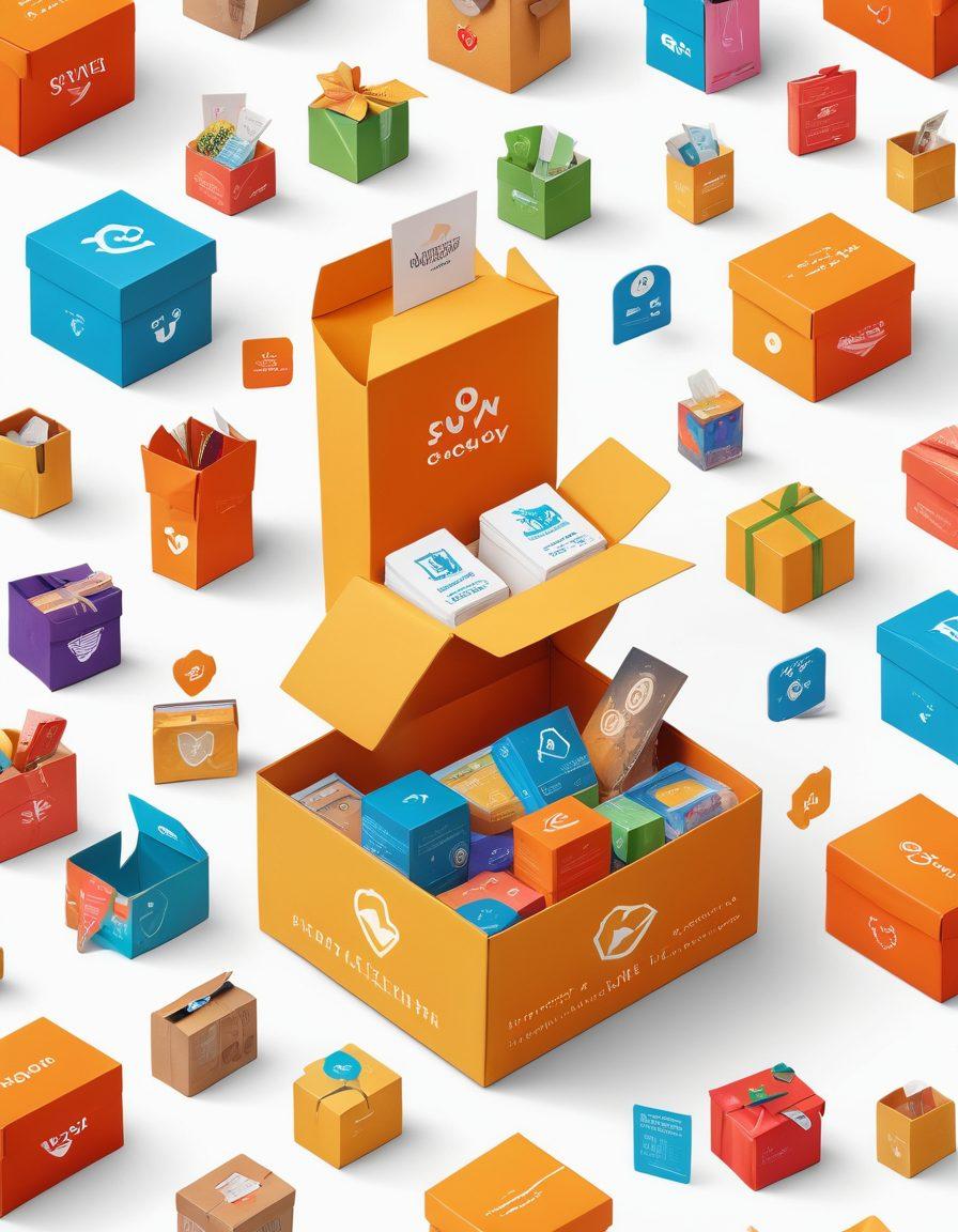 An engaging illustration of diverse happy customers using various subscription services, surrounded by symbols like loyalty cards and rewards. Vibrant colors highlight their joy, with scenes of unboxing experiences, digital interfaces, and community gatherings. The background features a blend of loyalty symbols and subscription boxes, creating a sense of connection and engagement. super-realistic. vibrant colors. white background.